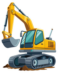 A photorealistic image of a Excavator construction.  Generative AI.

