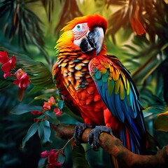 Fototapeta premium beautiful and colorful parrot