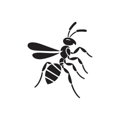 vector silhouette black ant on a white background