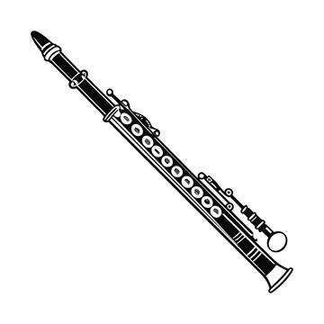black and white clarinet musical instrument clip art preview