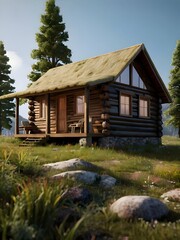 Obraz premium Cozy Cabin Room Inspiration Photography Art