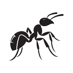 vector silhouette black ant on a white background