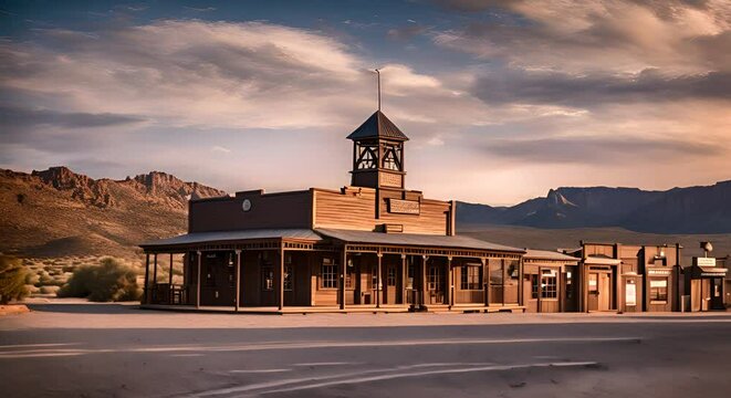 Buildings of a wild west town.