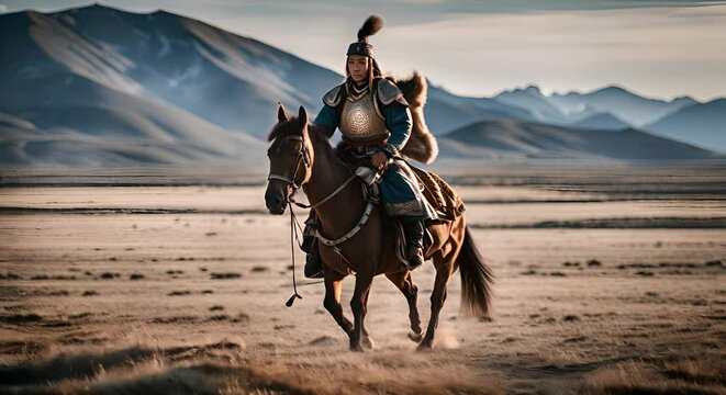 Mongolian fighter or knight in Mongolia.