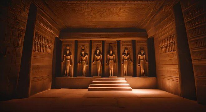 Egyptian tomb inside an Egyptian temple.