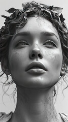 Pencil sketch in the style of beautiful women