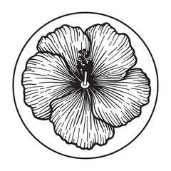 Obraz premium Flat simple flower icon design, black vector illustration on white background