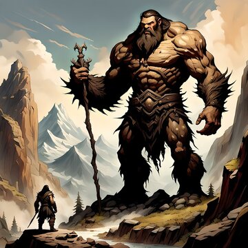 Fantasy, Epic Composition, image of a Mountain Giant