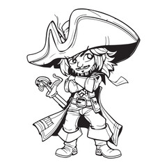 Pirate scribble icon design, black vector illustration on white background