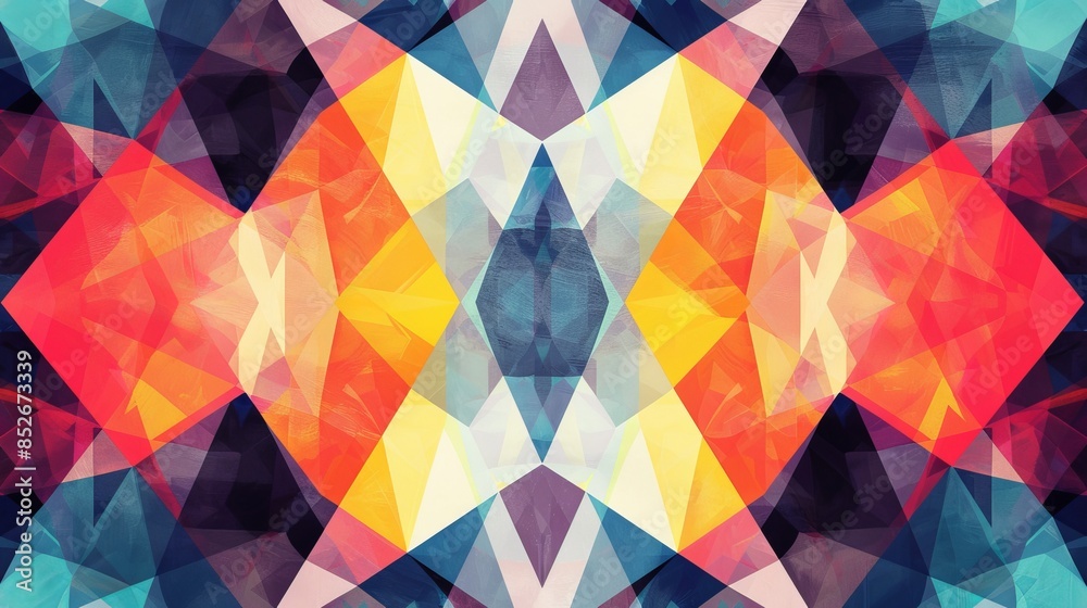 Canvas Prints abstract background with a variety of colorful geometric shapes.