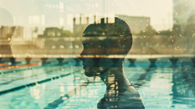 Reflection of a Swimmer - Powered by Adobe