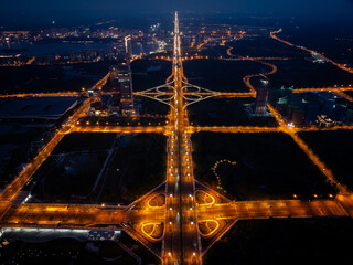 Aerial view of landscape in Chengdu city, China