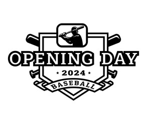 Opening day, baseball logo, emblem.