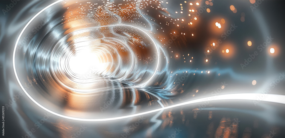 Poster abstract representation of the speed of light background like tunnel, digital, holographic light. ge
