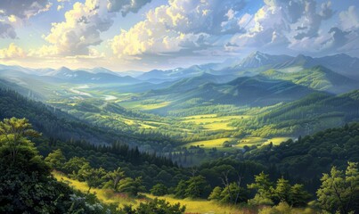 Obraz premium Scenic view from a hilltop