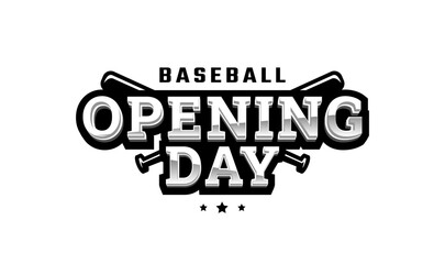 Opening day, baseball logo, emblem.