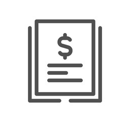 Invoice related icon outlne and linear vector.
