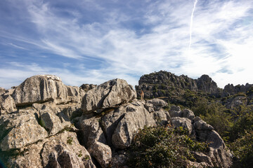 Fototapeta premium El Torcal de Antequera is a natural area located in the province of Málaga, Andalusia, Spain. Capricious shapes that the various erosive agents have modeled in its limestone rocks.