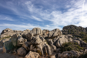 El Torcal de Antequera is a natural area located in the province of Málaga, Andalusia, Spain. Capricious shapes that the various erosive agents have modeled in its limestone rocks.