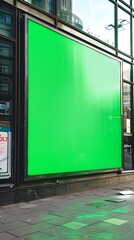 Obraz premium Blank Green Screen Billboard for Advertising and Marketing Purposes