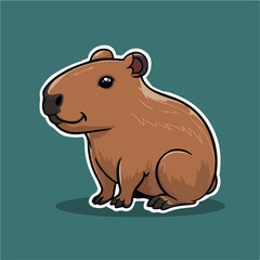 illustration of capybara animal. vector image