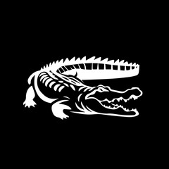 illustration of a wild angry crocodile animal design with black background . vector image