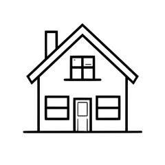 home outline, line art house, line art print, HOUSE clipart, cute house svg, lake house svg, Line Art, house, home, icon, building, estate, symbol, construction, architecture, vector, real, roof, wind