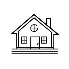 home outline, line art house, line art print, HOUSE clipart, cute house svg, lake house svg, Line Art, house, home, icon, building, estate, symbol, construction, architecture, vector, real, roof, wind