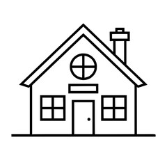 home outline, line art house, line art print, HOUSE clipart, cute house svg, lake house svg, Line Art, house, home, icon, building, estate, symbol, construction, architecture, vector, real, roof, wind