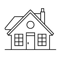 home outline, line art house, line art print, HOUSE clipart, cute house svg, lake house svg, Line Art, house, home, icon, building, estate, symbol, construction, architecture, vector, real, roof, wind