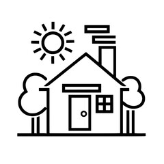 home outline, line art house, line art print, HOUSE clipart, cute house svg, lake house svg, Line Art, house, home, icon, building, estate, symbol, construction, architecture, vector, real, roof, wind