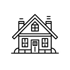home outline, line art house, line art print, HOUSE clipart, cute house svg, lake house svg, Line Art, house, home, icon, building, estate, symbol, construction, architecture, vector, real, roof, wind