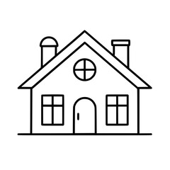 home outline, line art house, line art print, HOUSE clipart, cute house svg, lake house svg, Line Art, house, home, icon, building, estate, symbol, construction, architecture, vector, real, roof, wind