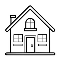 home outline, line art house, line art print, HOUSE clipart, cute house svg, lake house svg, Line Art, house, home, icon, building, estate, symbol, construction, architecture, vector, real, roof, wind