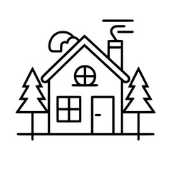 home outline, line art house, line art print, HOUSE clipart, cute house svg, lake house svg, Line Art, house, home, icon, building, estate, symbol, construction, architecture, vector, real, roof, wind