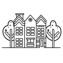 home outline, line art house, line art print, HOUSE clipart, cute house svg, lake house svg, Line Art, house, home, icon, building, estate, symbol, construction, architecture, vector, real, roof, wind