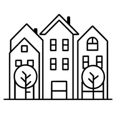 home outline, line art house, line art print, HOUSE clipart, cute house svg, lake house svg, Line Art, house, home, icon, building, estate, symbol, construction, architecture, vector, real, roof, wind