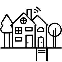 home outline, line art house, line art print, HOUSE clipart, cute house svg, lake house svg, Line Art, house, home, icon, building, estate, symbol, construction, architecture, vector, real, roof, wind