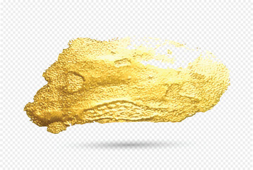 Gold paint strokes. Gold paint brush smear stroke. hand drawing gold brush stroke paint. Abstract gold glittering textured glossy as design element for invitation, wedding template.