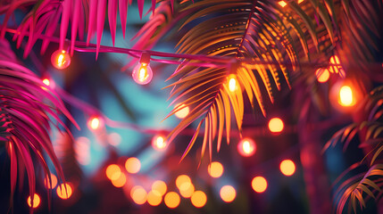 Tropical island party chandelier decoration