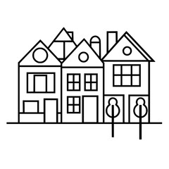 home outline, line art house, line art print, HOUSE clipart, cute house svg, lake house svg, Line Art, house, home, icon, building, estate, symbol, construction, architecture, vector, real, roof, wind