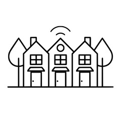 home outline, line art house, line art print, HOUSE clipart, cute house svg, lake house svg, Line Art, house, home, icon, building, estate, symbol, construction, architecture, vector, real, roof, wind