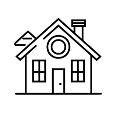 home outline, line art house, line art print, HOUSE clipart, cute house svg, lake house svg, Line Art, house, home, icon, building, estate, symbol, construction, architecture, vector, real, roof, wind