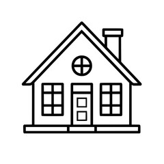 home outline, line art house, line art print, HOUSE clipart, cute house svg, lake house svg, Line Art, house, home, icon, building, estate, symbol, construction, architecture, vector, real, roof, wind