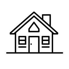 home outline, line art house, line art print, HOUSE clipart, cute house svg, lake house svg, Line Art, house, home, icon, building, estate, symbol, construction, architecture, vector, real, roof, wind