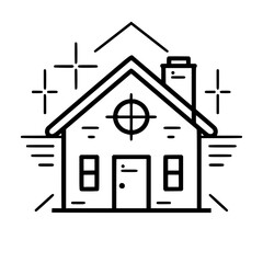 home outline, line art house, line art print, HOUSE clipart, cute house svg, lake house svg, Line Art, house, home, icon, building, estate, symbol, construction, architecture, vector, real, roof, wind