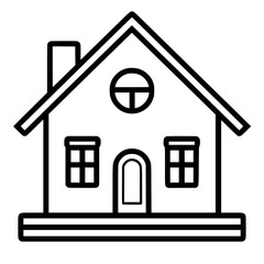 home outline, line art house, line art print, HOUSE clipart, cute house svg, lake house svg, Line Art, house, home, icon, building, estate, symbol, construction, architecture, vector, real, roof, wind