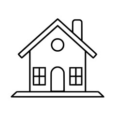 home outline, line art house, line art print, HOUSE clipart, cute house svg, lake house svg, Line Art, house, home, icon, building, estate, symbol, construction, architecture, vector, real, roof, wind