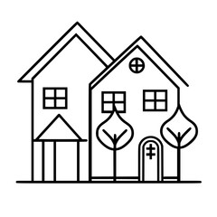 home outline, line art house, line art print, HOUSE clipart, cute house svg, lake house svg, Line Art, house, home, icon, building, estate, symbol, construction, architecture, vector, real, roof, wind