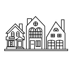 home outline, line art house, line art print, HOUSE clipart, cute house svg, lake house svg, Line Art, house, home, icon, building, estate, symbol, construction, architecture, vector, real, roof, wind